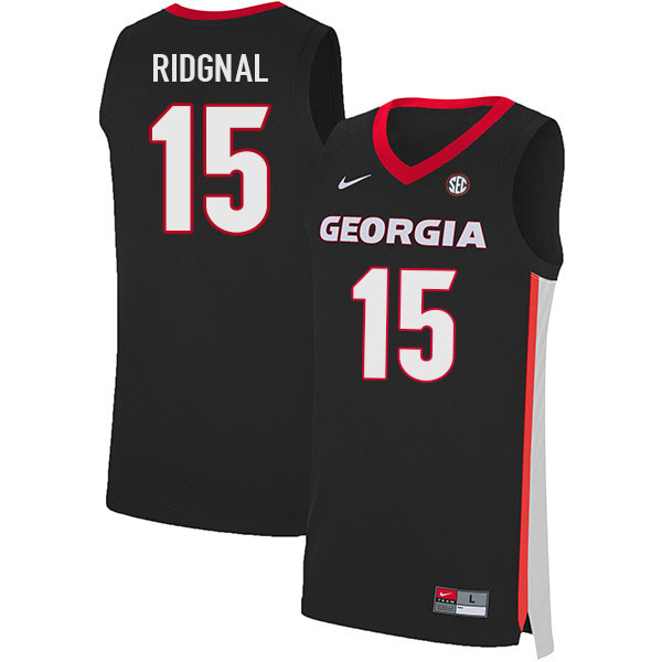 Georgia Bulldogs #15 Dalen Ridgnal College Basketball Jerseys Sale-Black